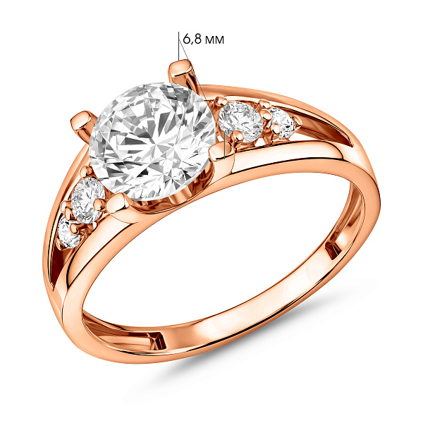 Золота каблучка з фіанітами (арт. 141038) – зображення 4