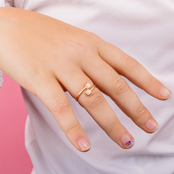 Тонкое кольцо из красного золота (арт. 155226) – изображение 4