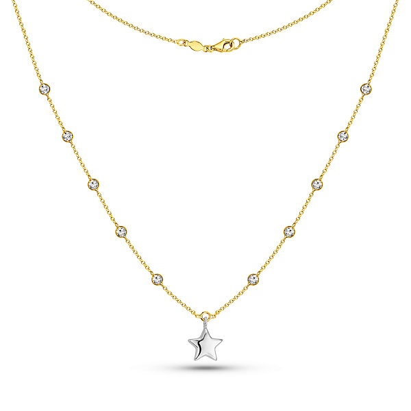 Золотое колье с подвеской (арт. 352654жб) – изображение 2