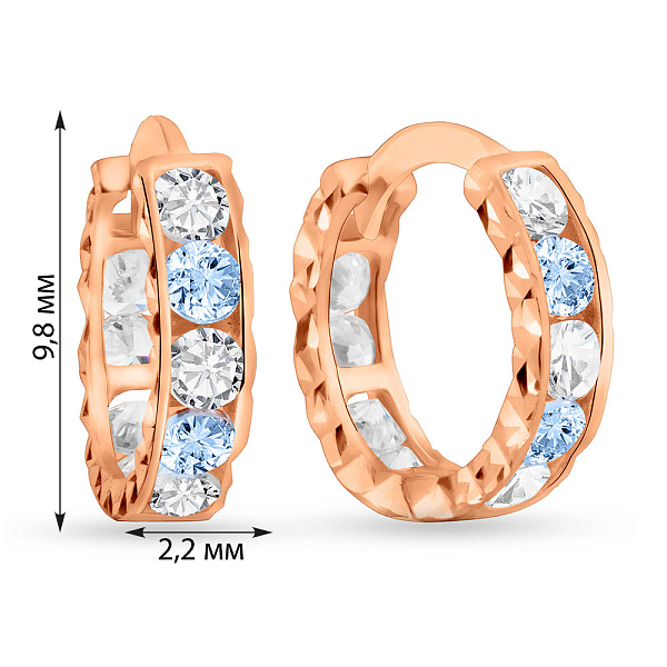 Золотые детские серьги с дорожкой из фианитов (арт. 109517/10г) – изображение 2