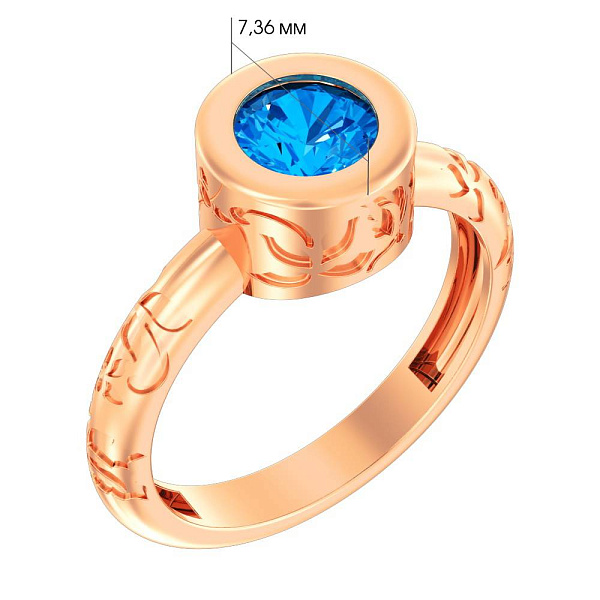 Золотое кольцо с кварцем (арт. 148600ПсГ) – изображение 2