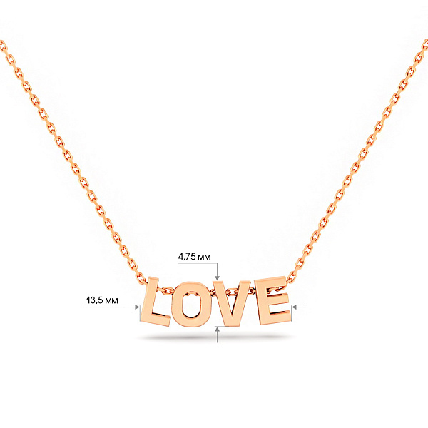 Кольє Love з червоного золота (арт. 360161) – зображення 2