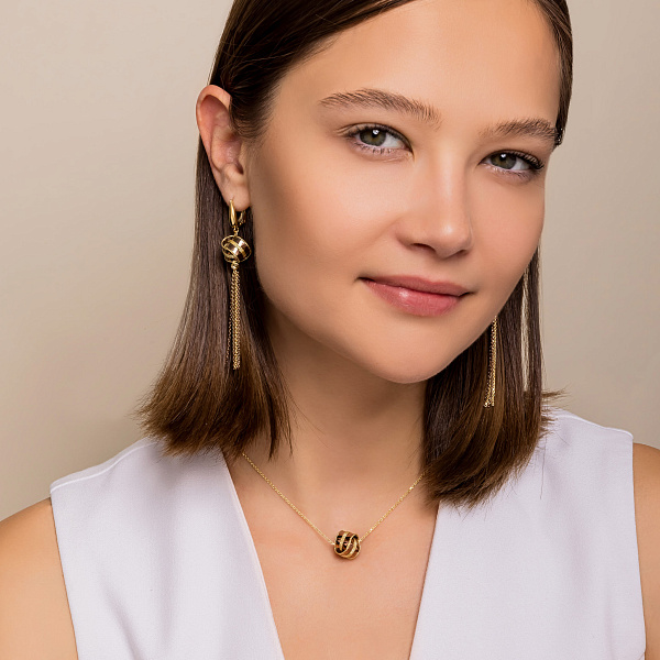 Длинные золотые серьги Francelli (арт. 1091357жкр) – изображение 6