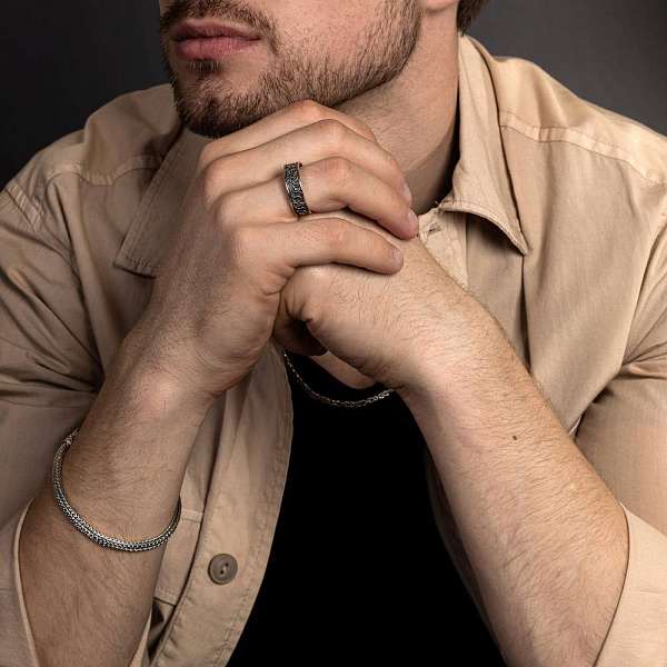 Каблучка зі срібла з орнаментом (арт. 7901/1685) – зображення 4