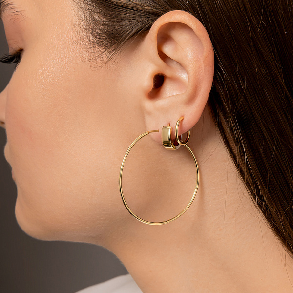 Серьги-кольца из желтого золота (арт. 122600/10ж) – изображение 3