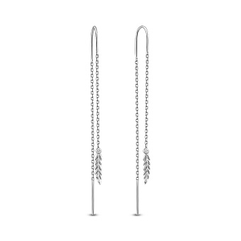 Фото Золотые сережки-протяжки Колоски (арт. 1101044б)