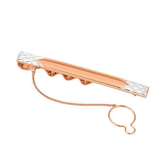 Зажим для галстука из красного золота с родированием (арт. 200060р)