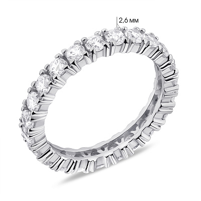 Серебряное кольцо с дорожкой из фианитов (арт. 7501/5899/2)