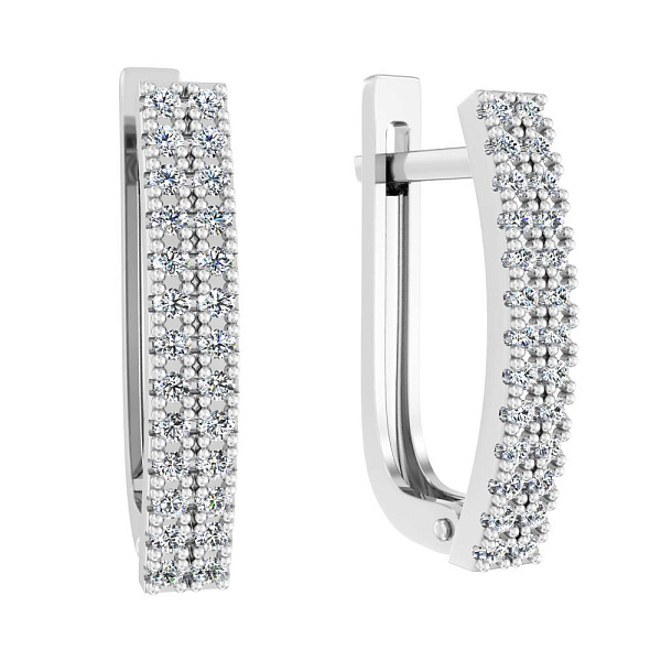 Золотые серьги с дорожками из бриллиантов (арт. С011242020б) – изображение 1