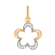 Золотая подвеска Цветок с фианитами (арт. 422683)