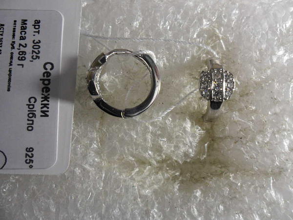 Серебряное кольцо с фианитом (арт. 7501/3025) – изображение 2