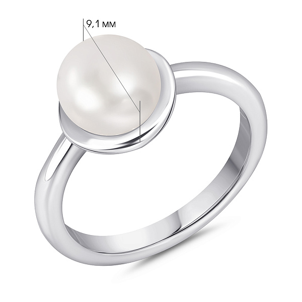 Серебряное кольцо с жемчугом (арт. 7501/8173/1жб) – изображение 2