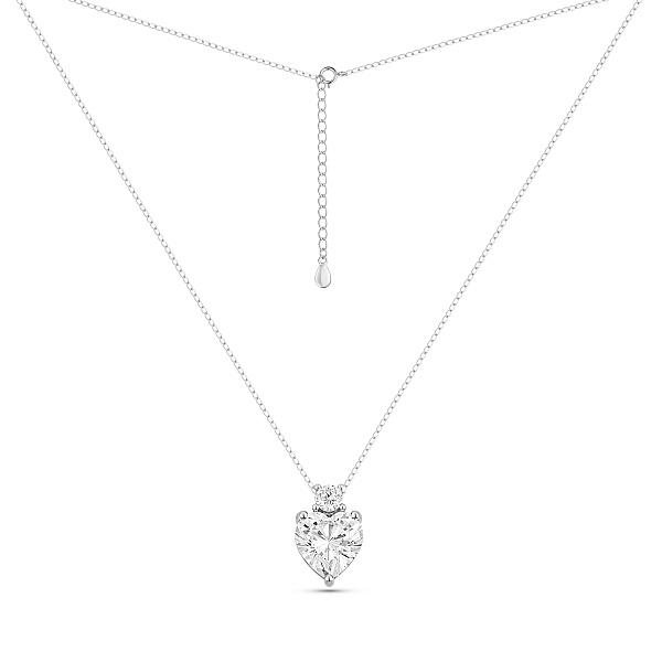 Серебряное колье Сердце с фианитами (арт. 7507/2499) – изображение 2