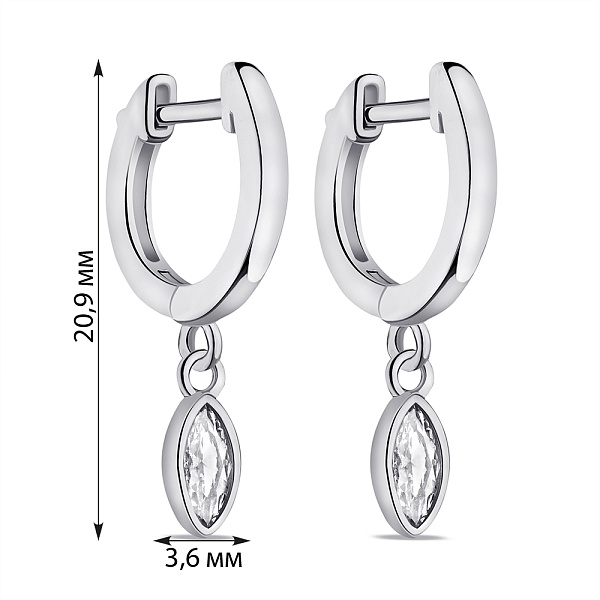 Серебряные серьги с фианитами (арт. 7502/9612/15) – изображение 2