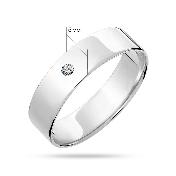 Обручальное кольцо из белого золота с бриллиантом (арт. К239180б) – изображение 6