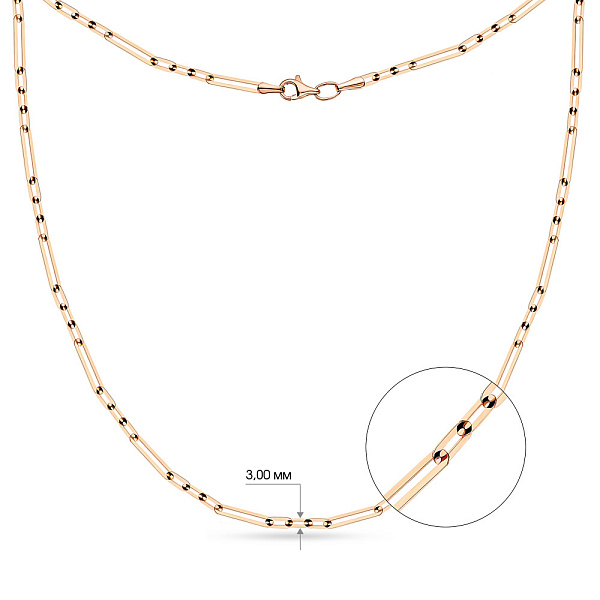 Кольє "Ланки" з червоного золота (арт. 352045) – зображення 3