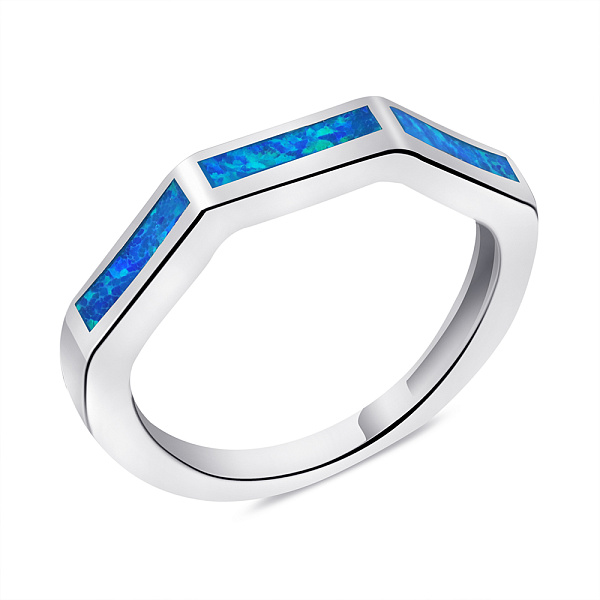 Серебряное кольцо с синим опалом (арт. 7501/6692Пос) – изображение 1