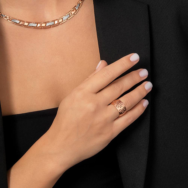 Широка каблучка з червоного золота (арт. 156275) – зображення 2