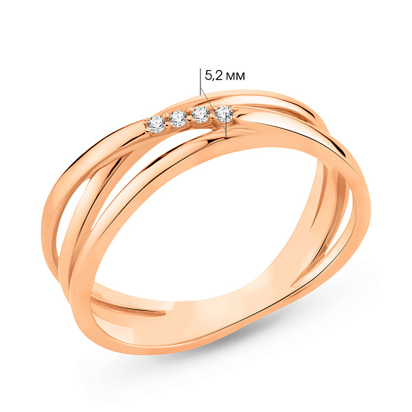 Золотое кольцо с фианитами (арт. 156099) – изображение 4