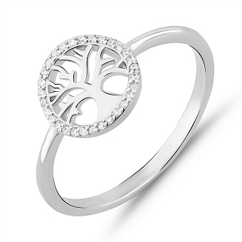Фото Серебряное кольцо Дерево жизни с фианитами (арт. 7501/8251)