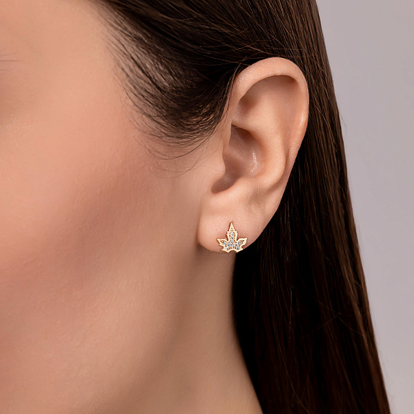 Сережки-пусети золоті з розсипом фіанітів (арт. 108754) – зображення 2