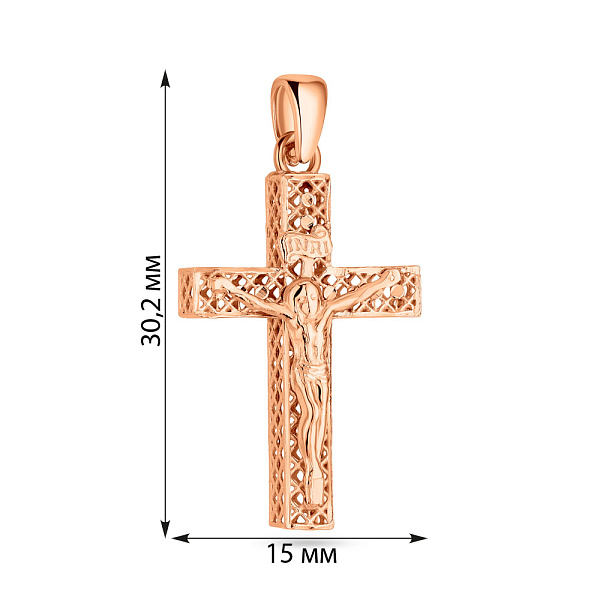 Масивний золотий хрестик з розп'яттям  (арт. 500662) – зображення 2