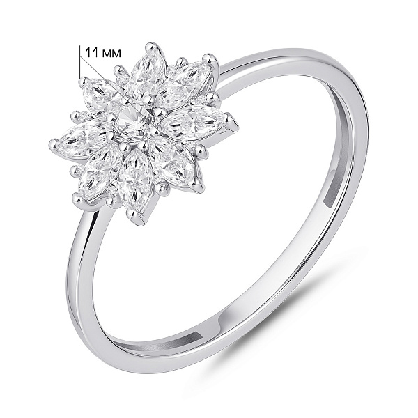 Серебряное кольцо Цветок с фианитами (арт. 7501/0-1126.0.2) – изображение 2