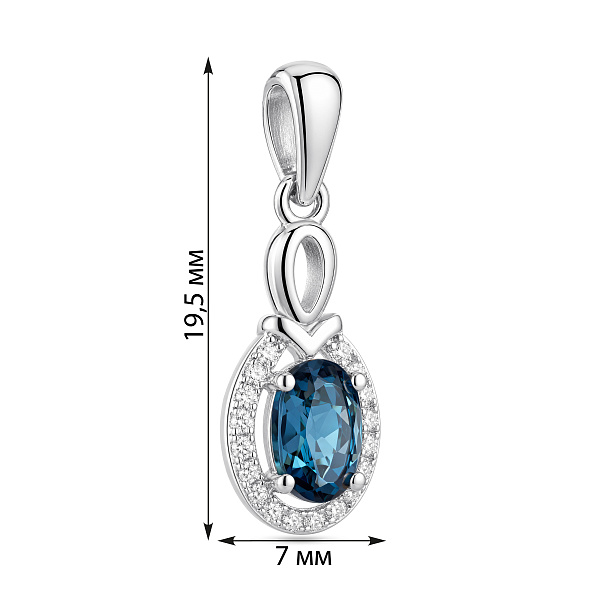 Серебряный кулон с топазом и фианитами (арт. 7503/4909Пл) – изображение 2