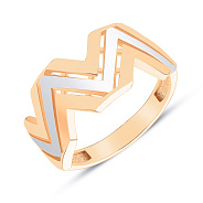 Золотое кольцо в комбинированном цвете металла (арт. 154387кб)