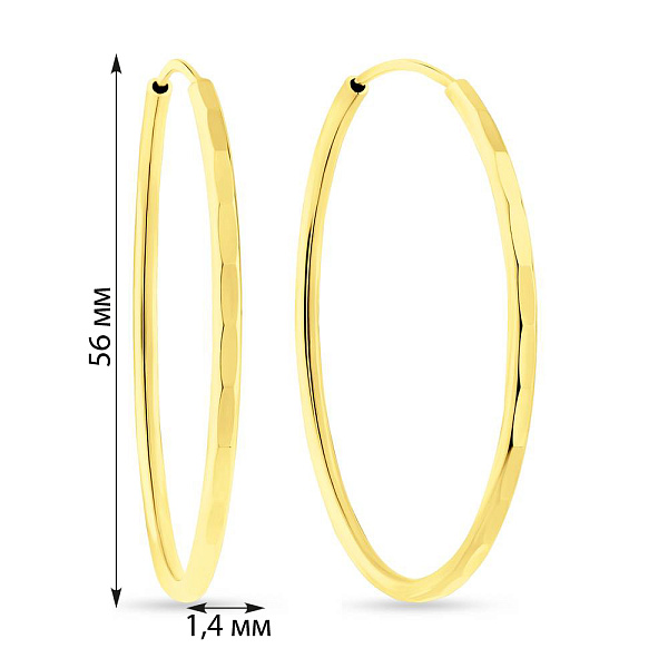 Серьги-кольца из желтого золота (арт. 121902/55ж) – изображение 4