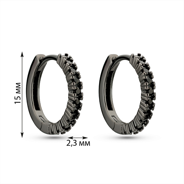 Серебряные серьги с фианитами (арт. 7502/9913/15чч) – изображение 2