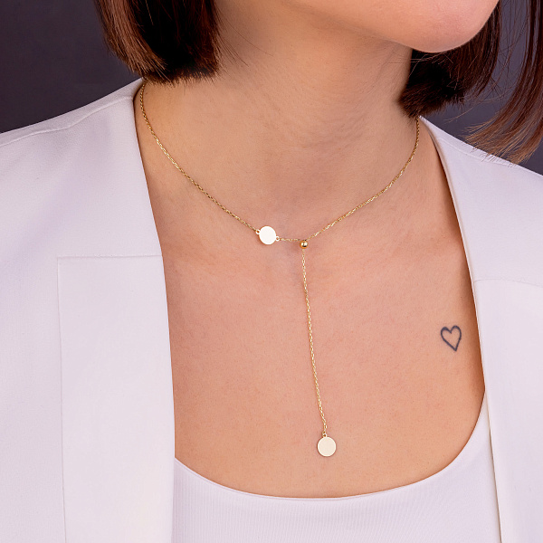 Колье FLY из желтого золота с регулировкой длины (арт. 352692ж) – изображение 3