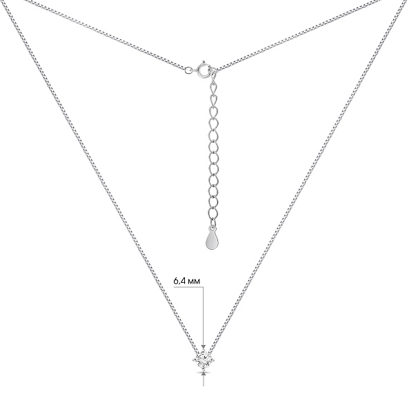 Серебряное колье с одним фианитом (арт. 7507/2434) – изображение 3