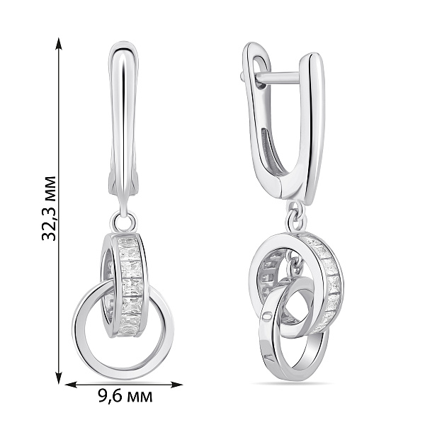 Серебряные серьги с фианитами (арт. 7502/10339) – изображение 2