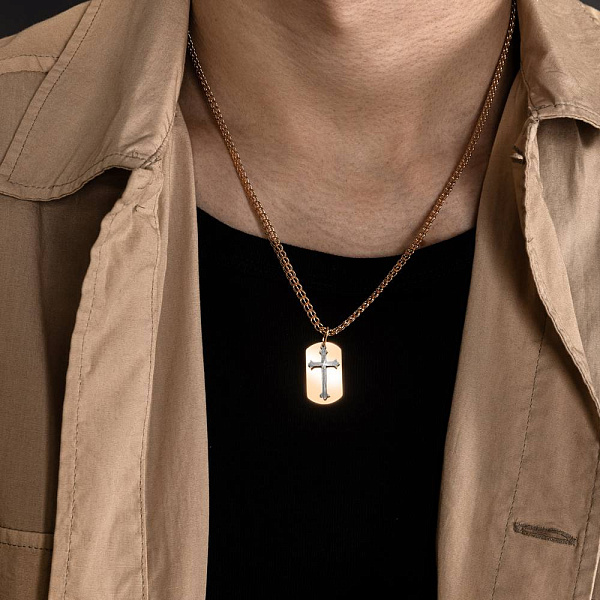 Религиозный подвес из красного и белого золота (арт. 440807кба) – изображение 3