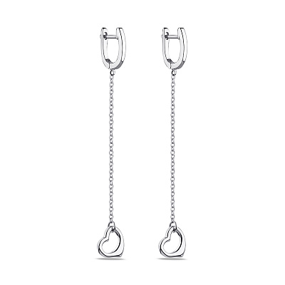 Сережки-підвіски Trendy Style зі срібла "Сердечка" без вставок (арт. 7502/4446)