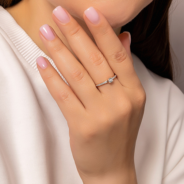 Золотое кольцо с бриллиантами (арт. К011730010) – изображение 4