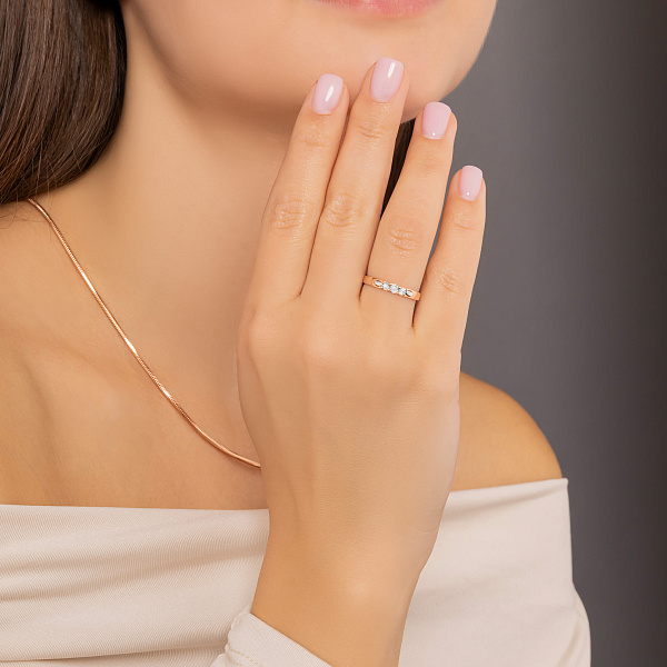 Золотое кольцо с бриллиантами (арт. К011027) – изображение 3