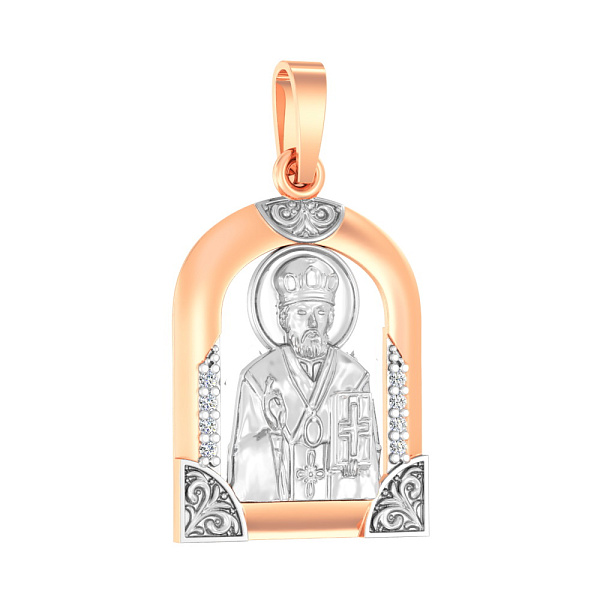 Золота ладанка іконка Миколай Чудотворець (арт. 440573) – зображення 1