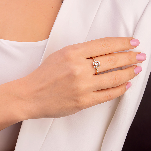 Золотое кольцо с бриллиантами (арт. К011234020) – изображение 2