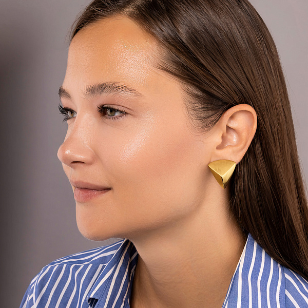 Золоті сережки Francelli без каменів (арт. е1091983жм) – зображення 3