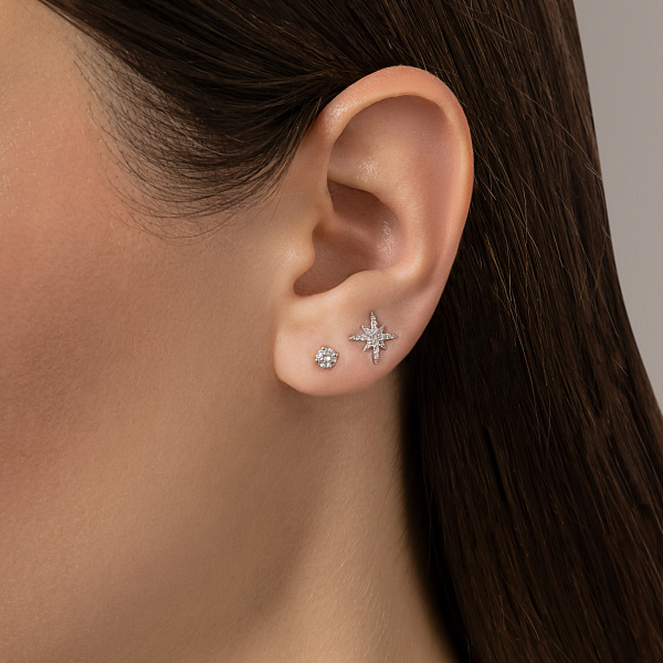 Золотые серьги пусеты с бриллиантами (арт. Т011076030б) – изображение 2