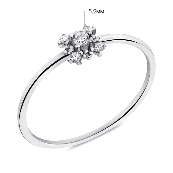 Кольцо из серебра с фианитами (арт. 7501/6849) – изображение 2