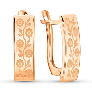 Золотые серьги с орнаментом (арт. 121824)
