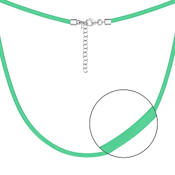 Ювелірний шнурок з каучуку зі срібним замком (арт. 7607/1774з)