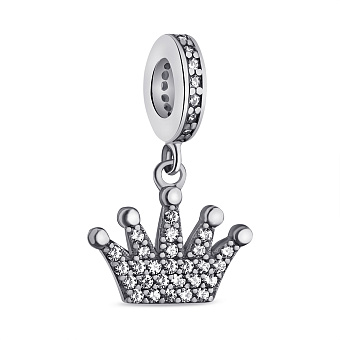 Фото Серебряный шарм Корона с россыпью из фианитов (арт. 7903/П5Ф/7041)