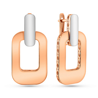 Сережки з червоного золота без каменів (арт. 1091822кб)