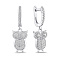 Серебряные серьги-подвески сова с фианитами (арт. 7502/10465) – изображение 1