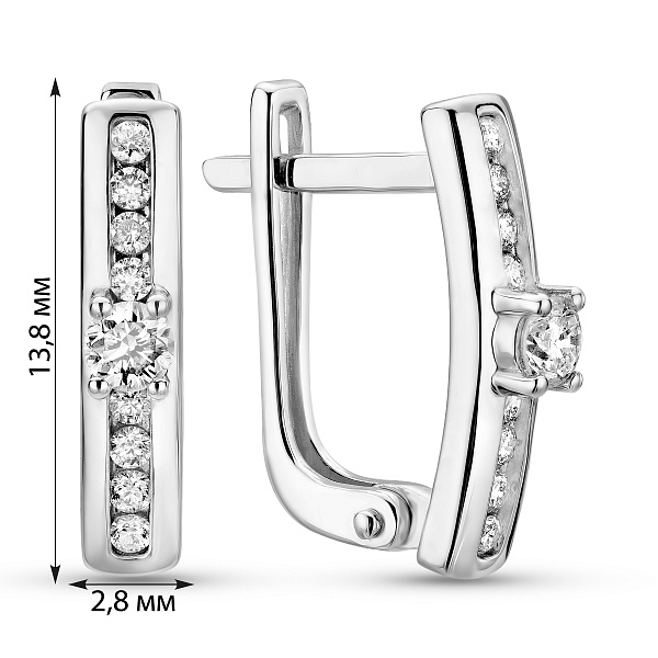 Золотые серьги с бриллиантами (арт. С011183030б) – изображение 2