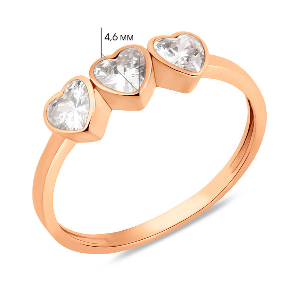 Кольцо из золота с фианитами (арт. 155582) – изображение 2